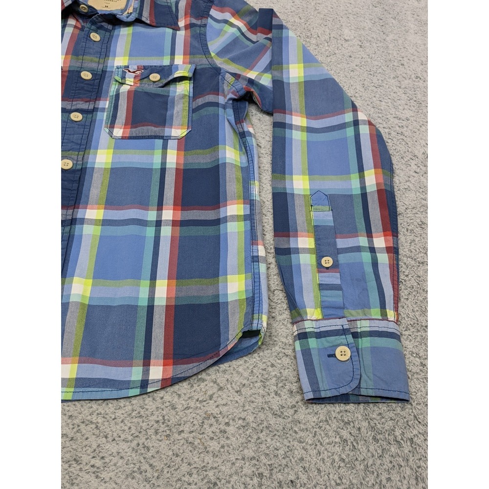 Hollister Plaid Long Sleeve Shirt Medium Large Buttons Western Preppy Retro Y2K - Picture 4 of 15